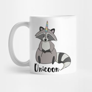 Unicoon, Funny Raccoon With Unicorn Horn Mug